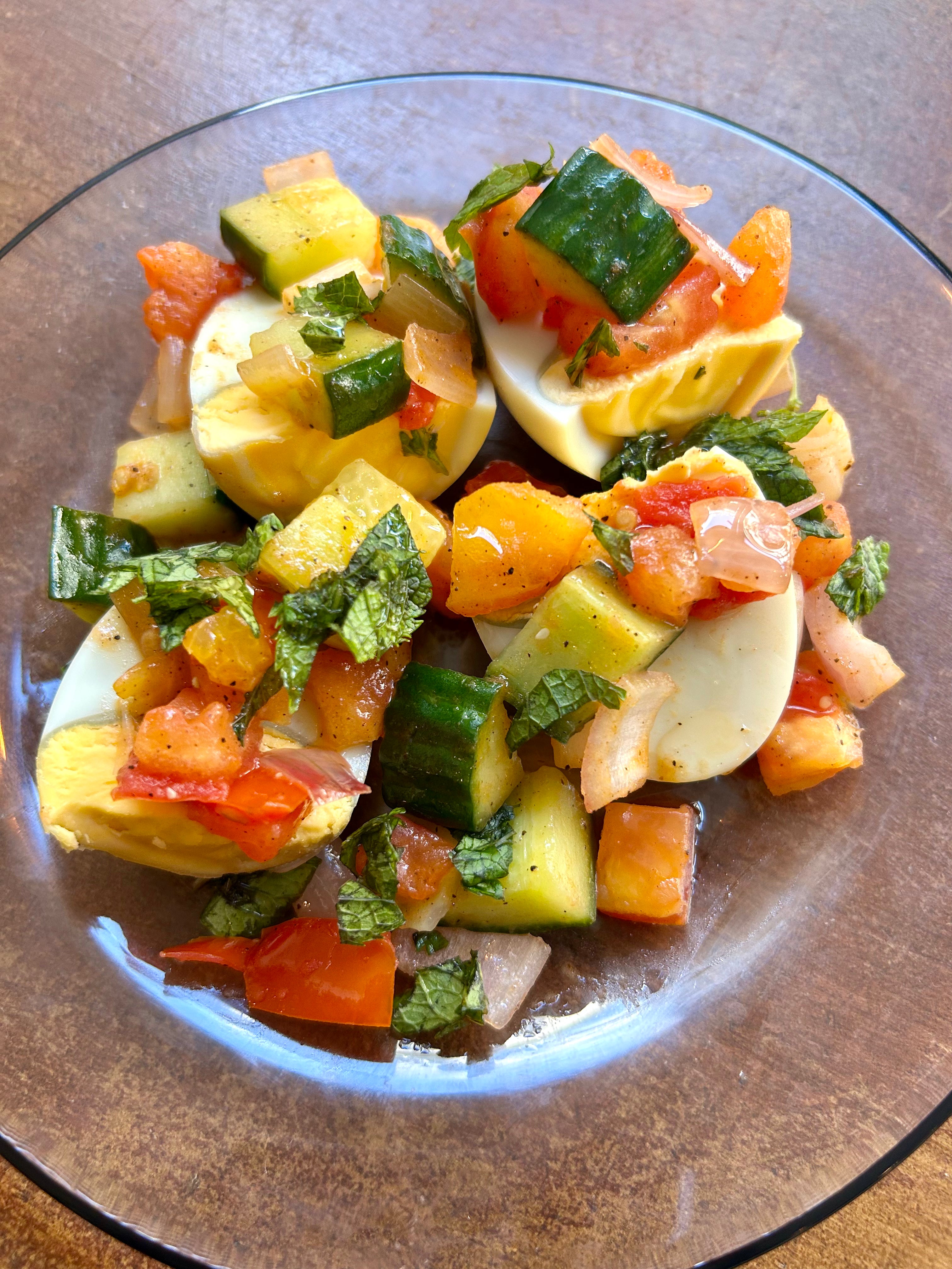 Salade d'oeuf dur au kachumbari